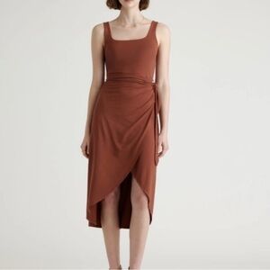 Wilfred High Low Dress in Rich Brown Size M